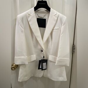 Philipp Plein blazer in White with silver crystal skull detail